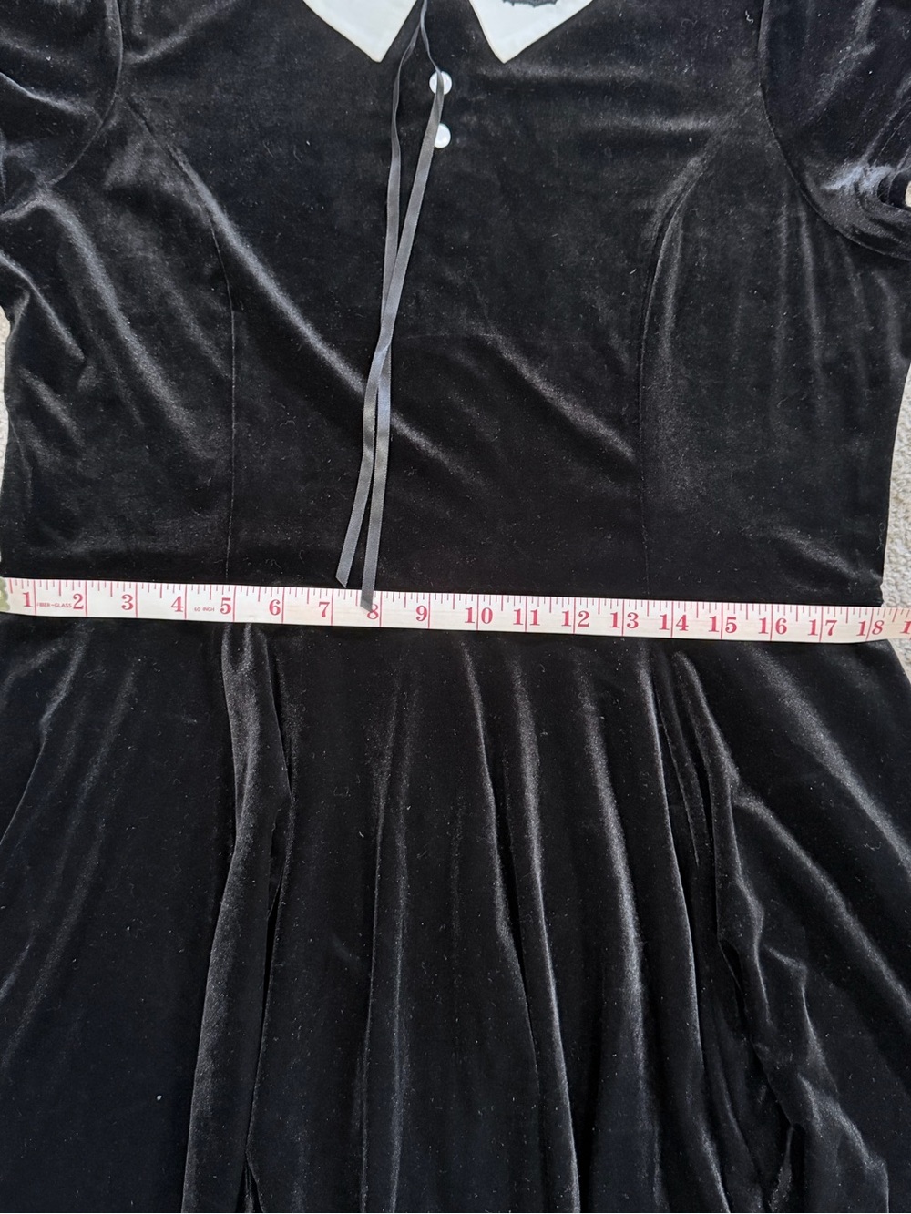 Hell Bunny Black Dress with White Peter Pan Collar - Picture 5 of 6